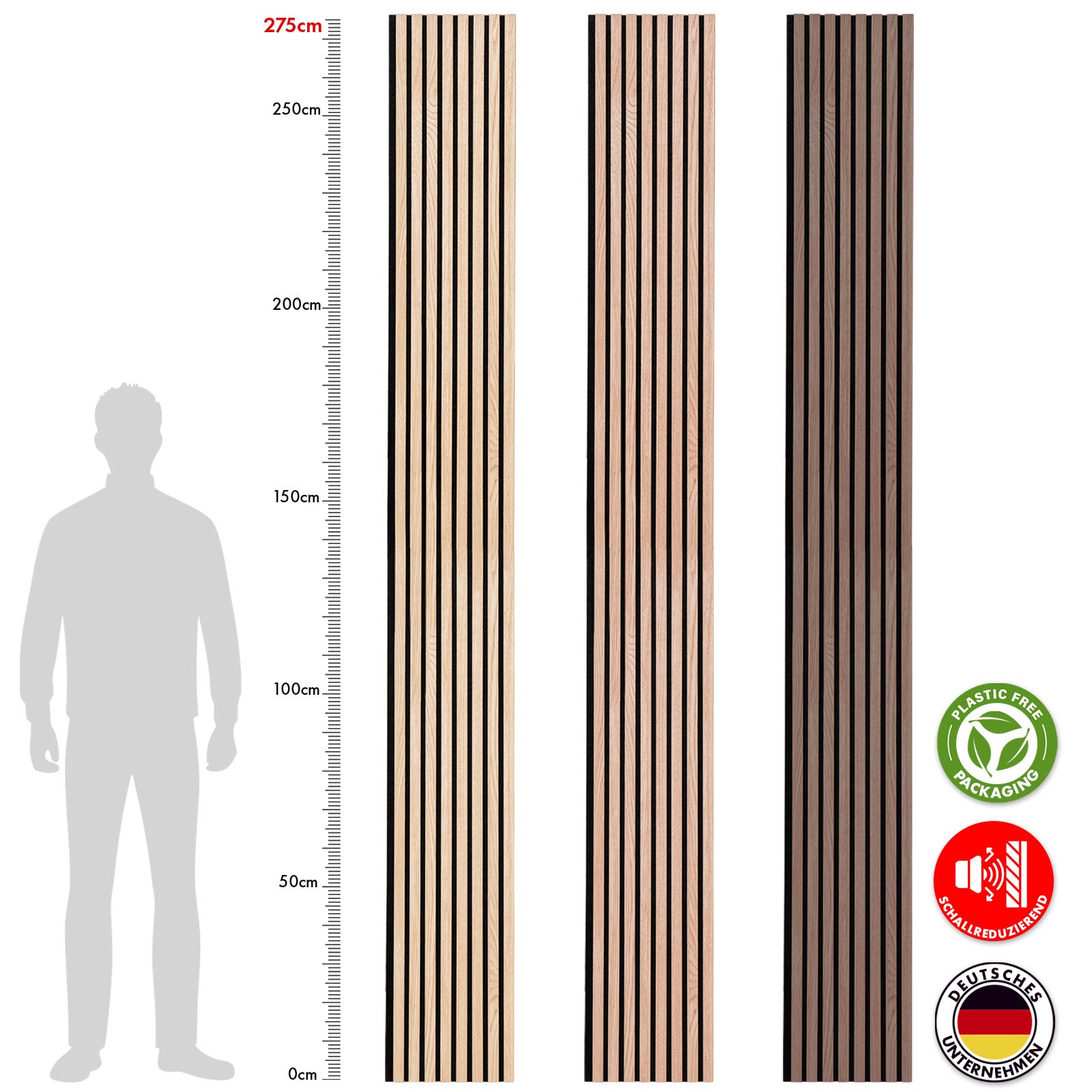 Akustikpaneele in Holzoptik | Zeitloses Design für eine angenehme Raumakustik | Erhältlich in 3 Designs und 2 Größen