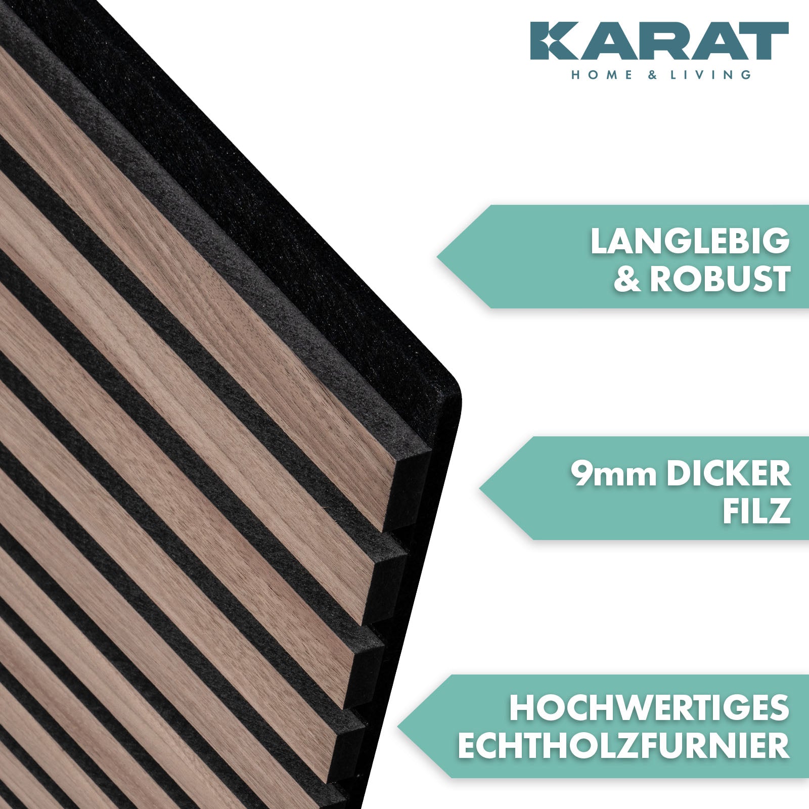Akustikpaneele in Holzoptik | Zeitloses Design für eine angenehme Raumakustik | Erhältlich in 3 Designs und 2 Größen