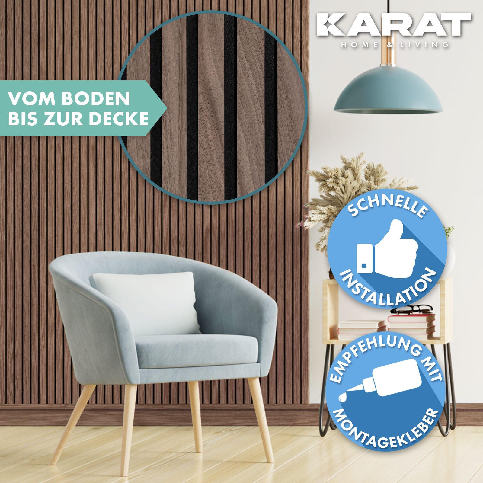 Akustikpaneele in Holzoptik | Zeitloses Design für eine angenehme Raumakustik | Erhältlich in 3 Designs und 2 Größen