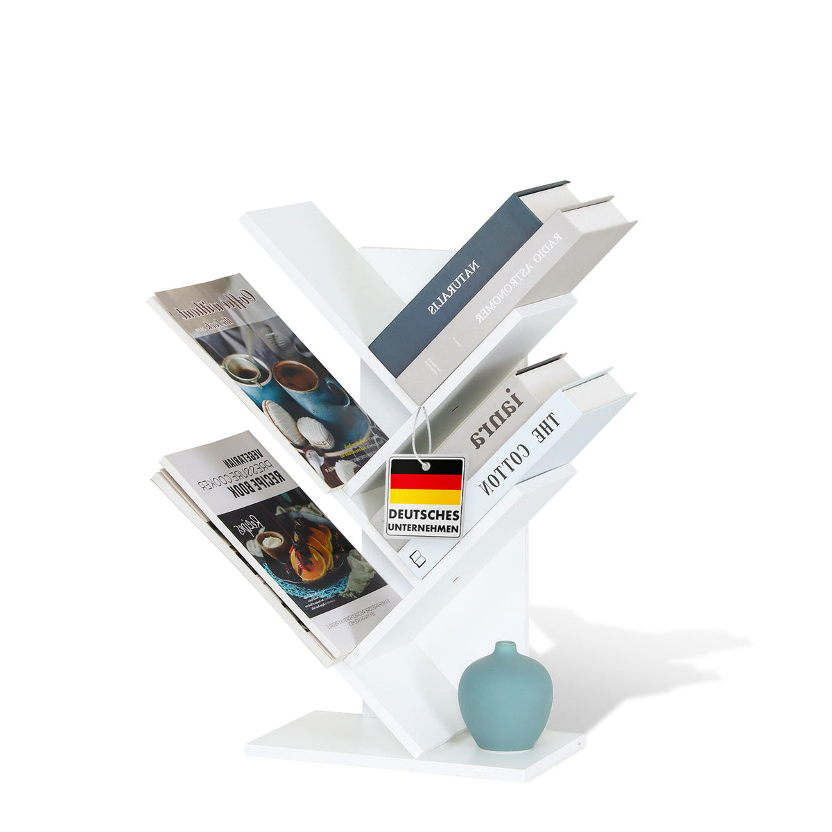 Bücherregal | Louisiana | Baumförmiges Standregal in Weiß mit 5 oder 9 Etagen aus Holz