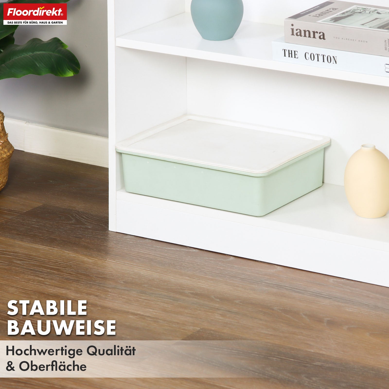 Bücherregal | Maine | Weißes Standregal aus Holz mit 3/4/6 Etagen | Offen & platzsparend für Wohnzimmer, Büro & mehr