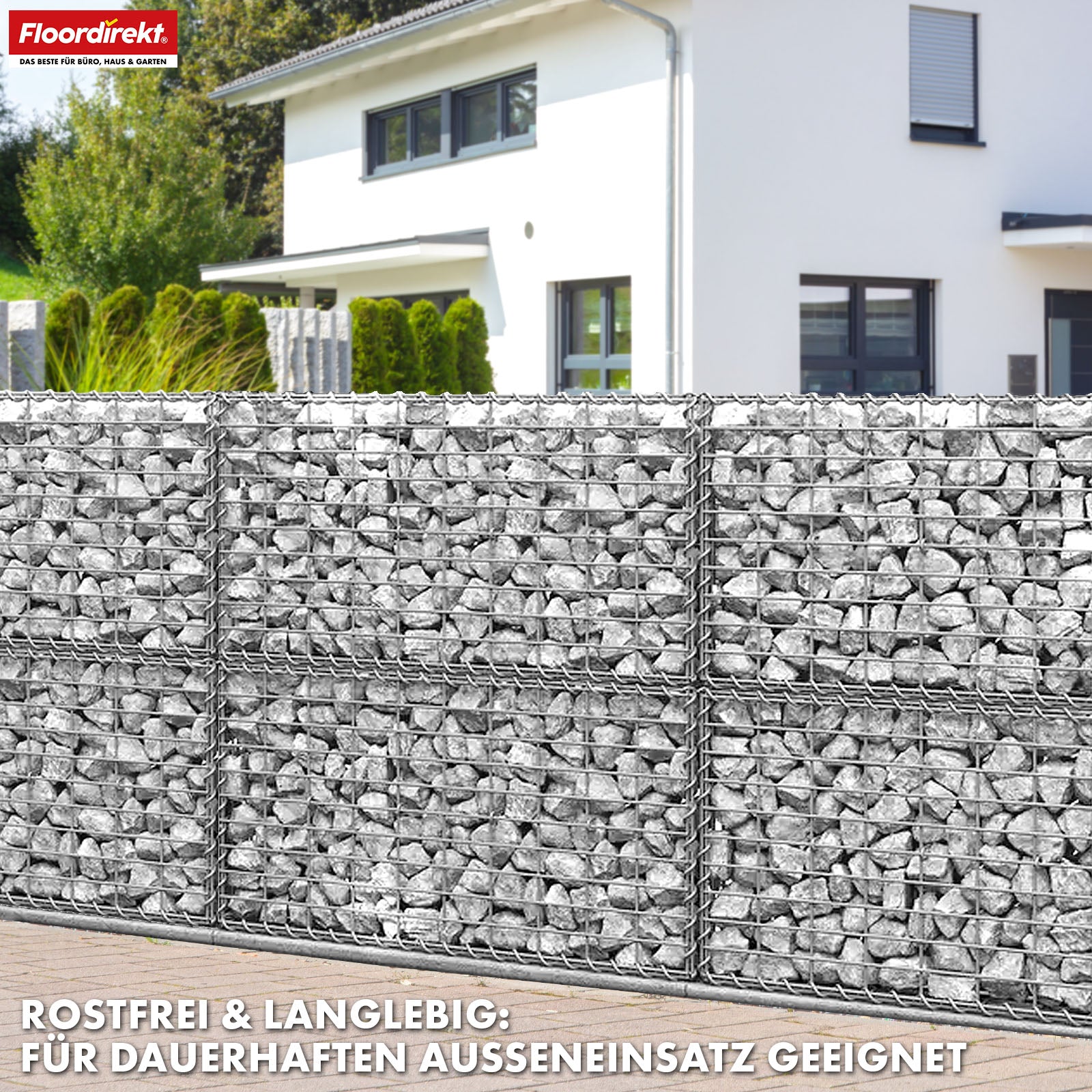 Gabionenkorb | Lenox | Verzinkter Stahlkorb für dekorativen Sichtschutz und Gartenprojekte