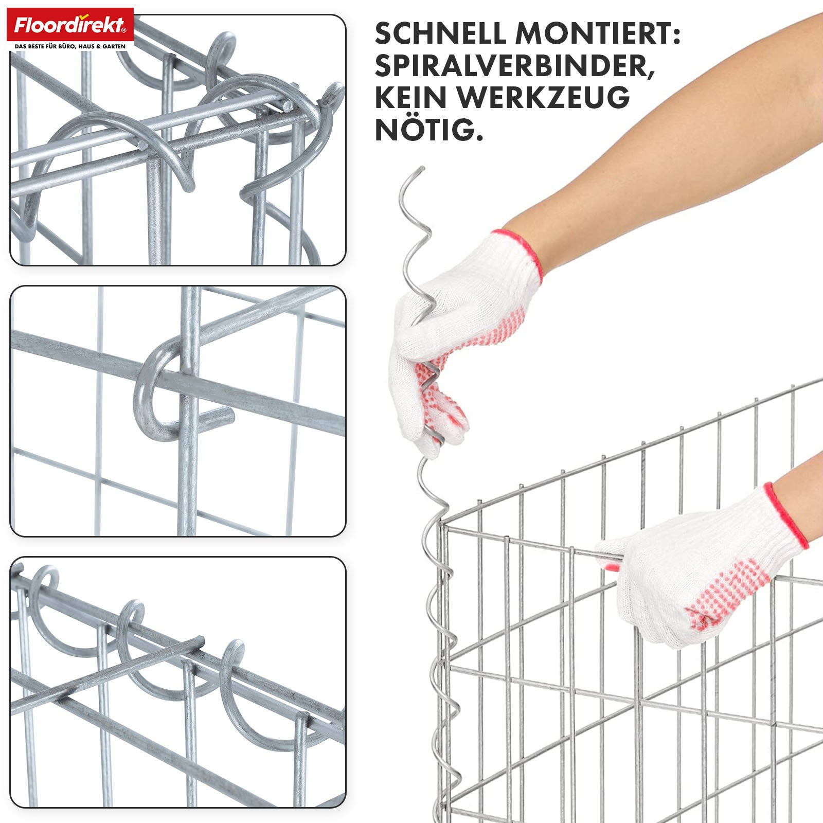 Gabionenkorb | Lenox | Verzinkter Stahlkorb für dekorativen Sichtschutz und Gartenprojekte