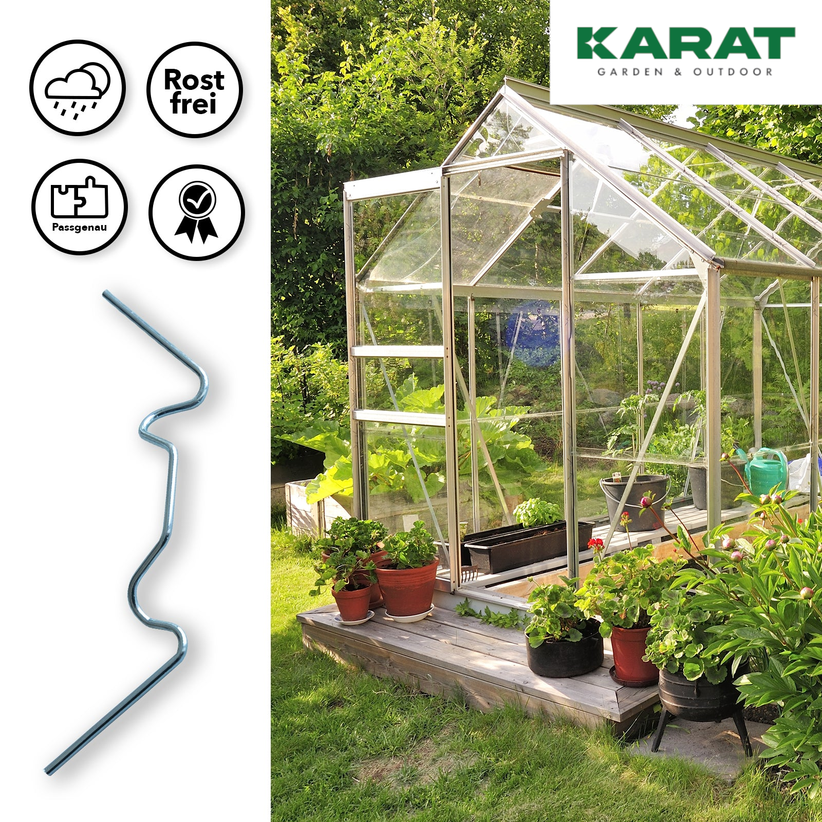 Gewächshausklammern | Skava | Montageklammern für den Gartenbau | 100er Set | 9,5 x 3 cm