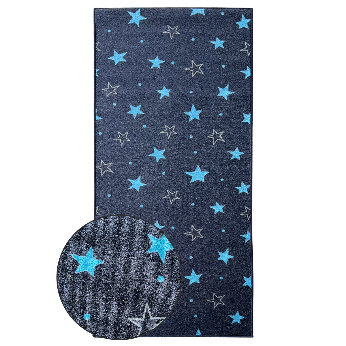 ✂ Teppichläufer Dots&Stars | Kinderteppich für Jungen und Mädchen | Robust und Pflegeleicht | In zwei Designs