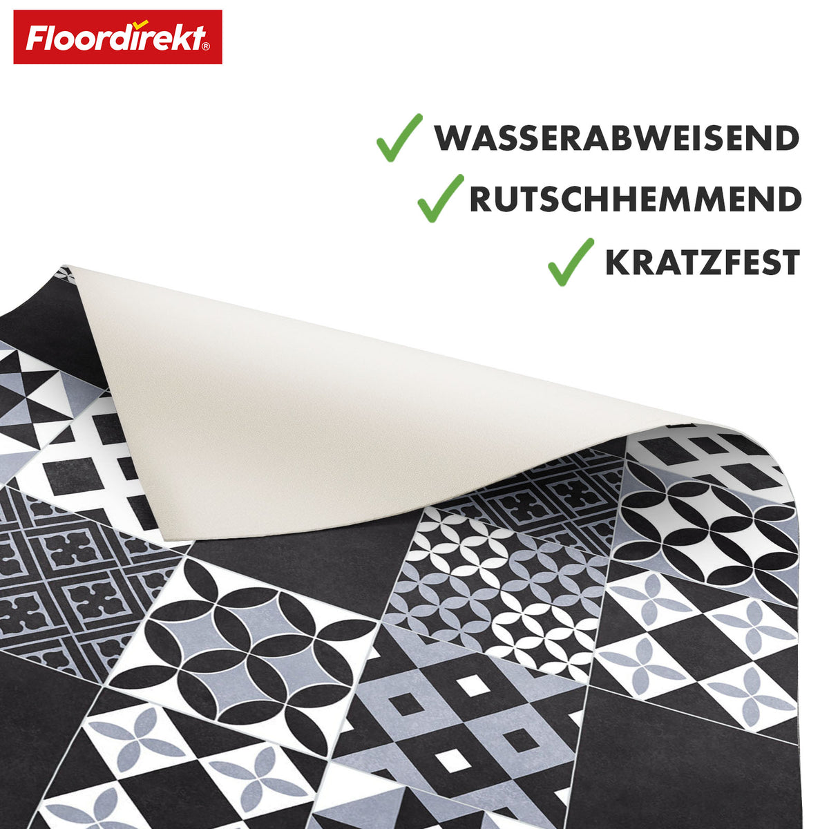 CV-Belag | Amadora 990D | Robuster Vinylboden mit stilvoller grauer Vintage-Fliesenoptik