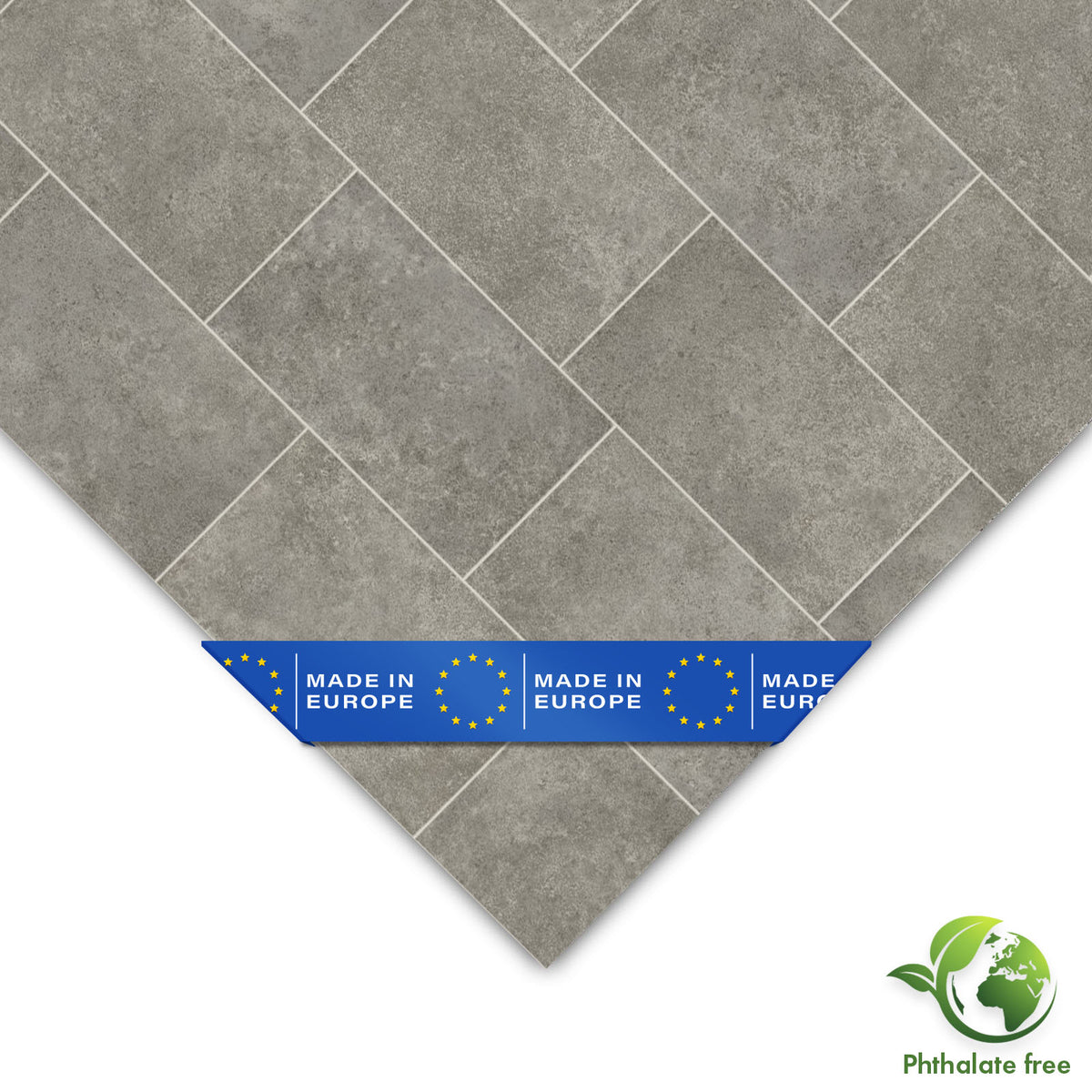 CV-Belag | Kent 968M | Strapazierfähiger Vinylboden in realistischer Steinfliesenoptik für Küche, Bad & Wohnbereich