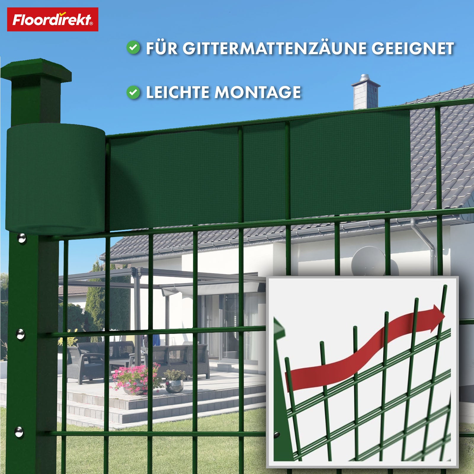 PVC-Sichtschutzstreifen | Für Gittermatten-Zäune | Effektiver Sichtschutz