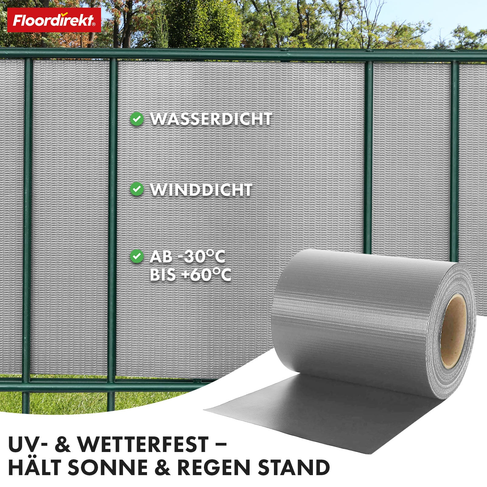 PVC-Sichtschutzstreifen | Für Gittermatten-Zäune | Effektiver Sichtschutz