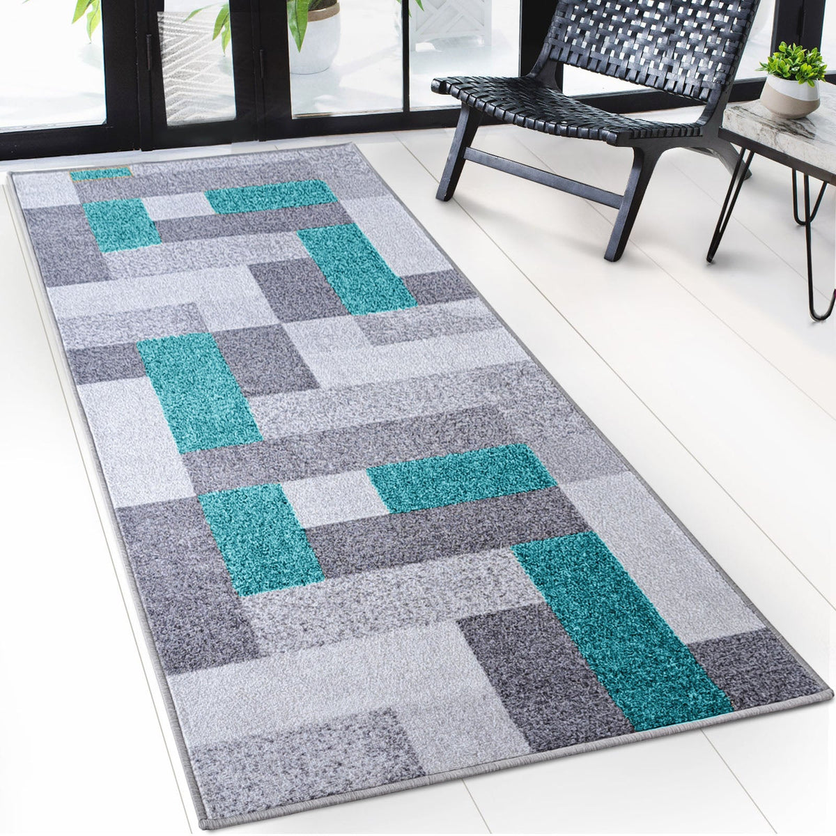 ✂ Teppich-Läufer nach Maß | New York | Rutschhemmend mit Gel-Rücken | Modernes Design in verschiedene Farben