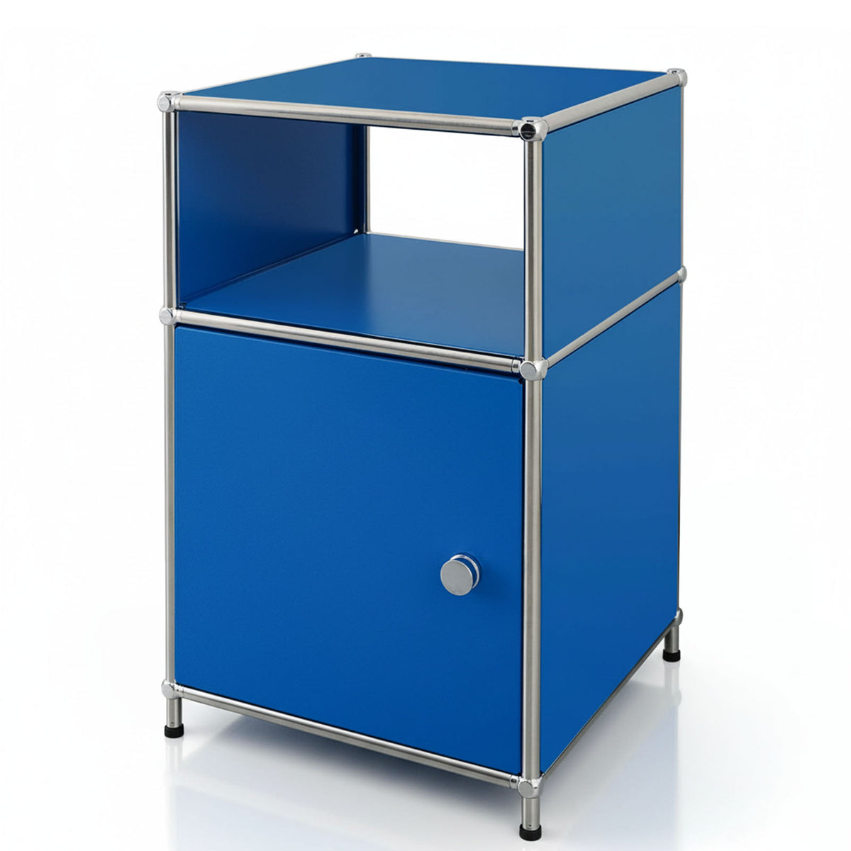 Metallregal | Concept Epure MK-040 | 3-stöckiges Aufbewahrungsregal mit Tür & & Ablageflächen | In mehreren Farben erhältlich