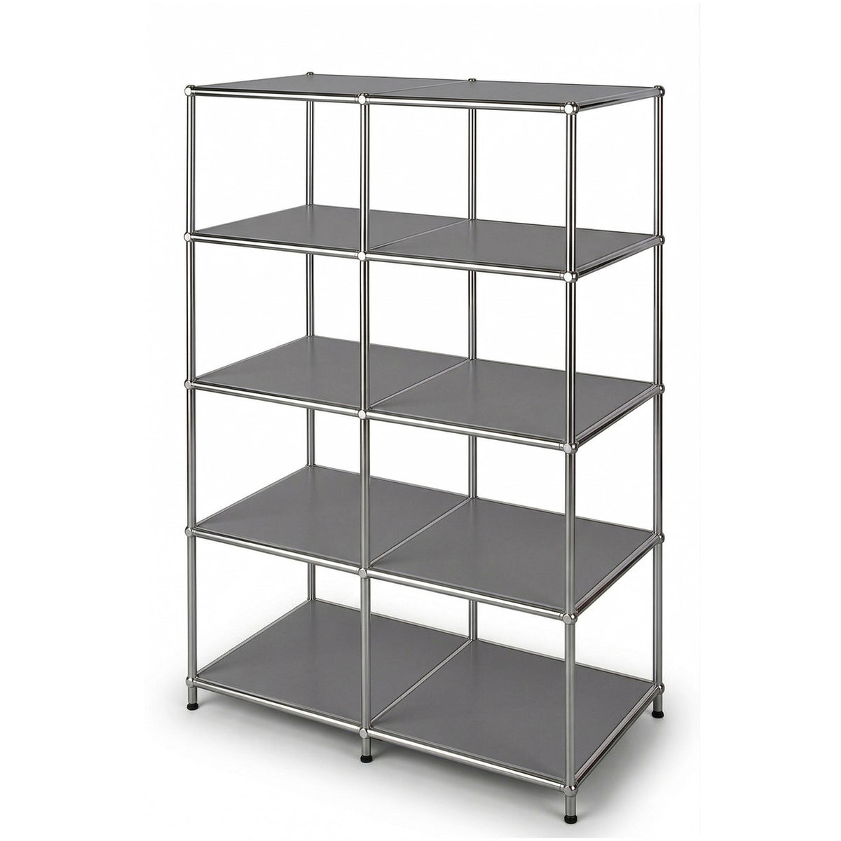 Metallregal | Concept Epure MK-015 | Offenes Standregal mit 5 Ablagen | Bücherregal & Raumteiler Metall