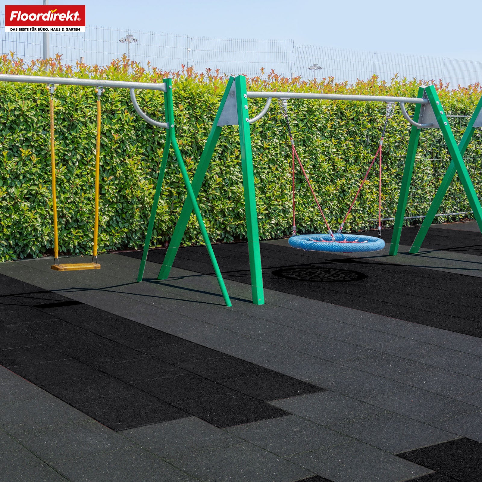Fallschutzmatte | Play Protect | Universelle & wetterfeste Bodenschutzmatte mit Drainage | In vielen Farben | 50 x 50 cm