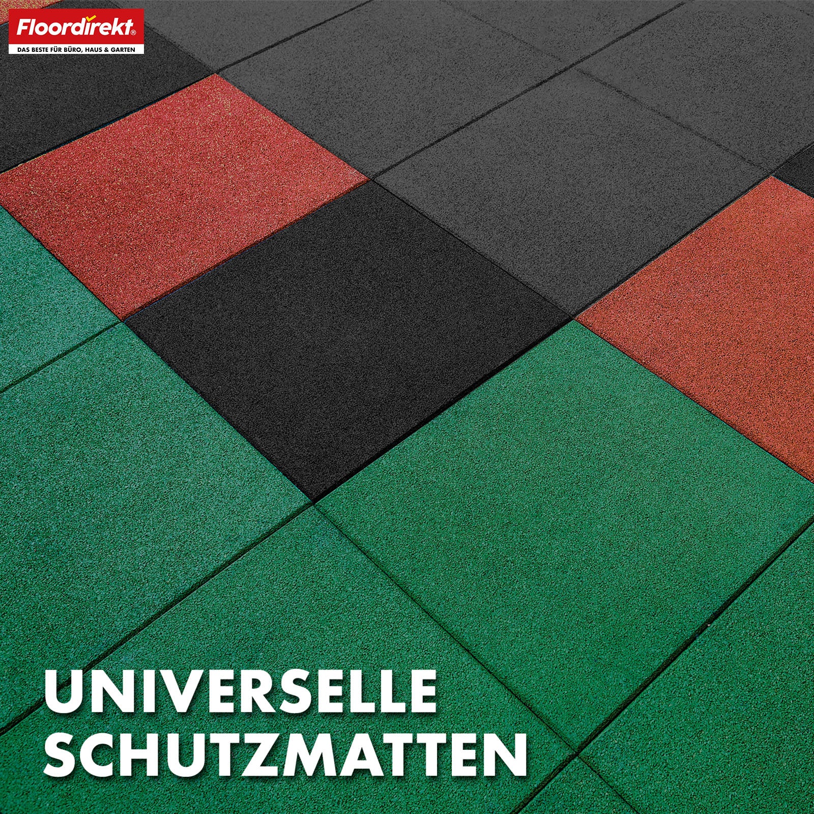 Fallschutzmatte | Play Protect | Universelle & wetterfeste Bodenschutzmatte mit Drainage | In vielen Farben | 50 x 50 cm