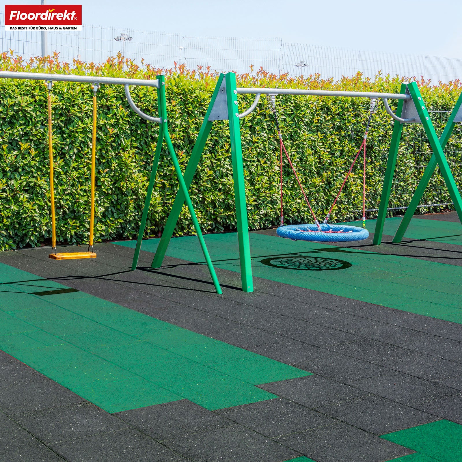 Fallschutzmatte | Play Protect | Universelle & wetterfeste Bodenschutzmatte mit Drainage | In vielen Farben | 50 x 50 cm