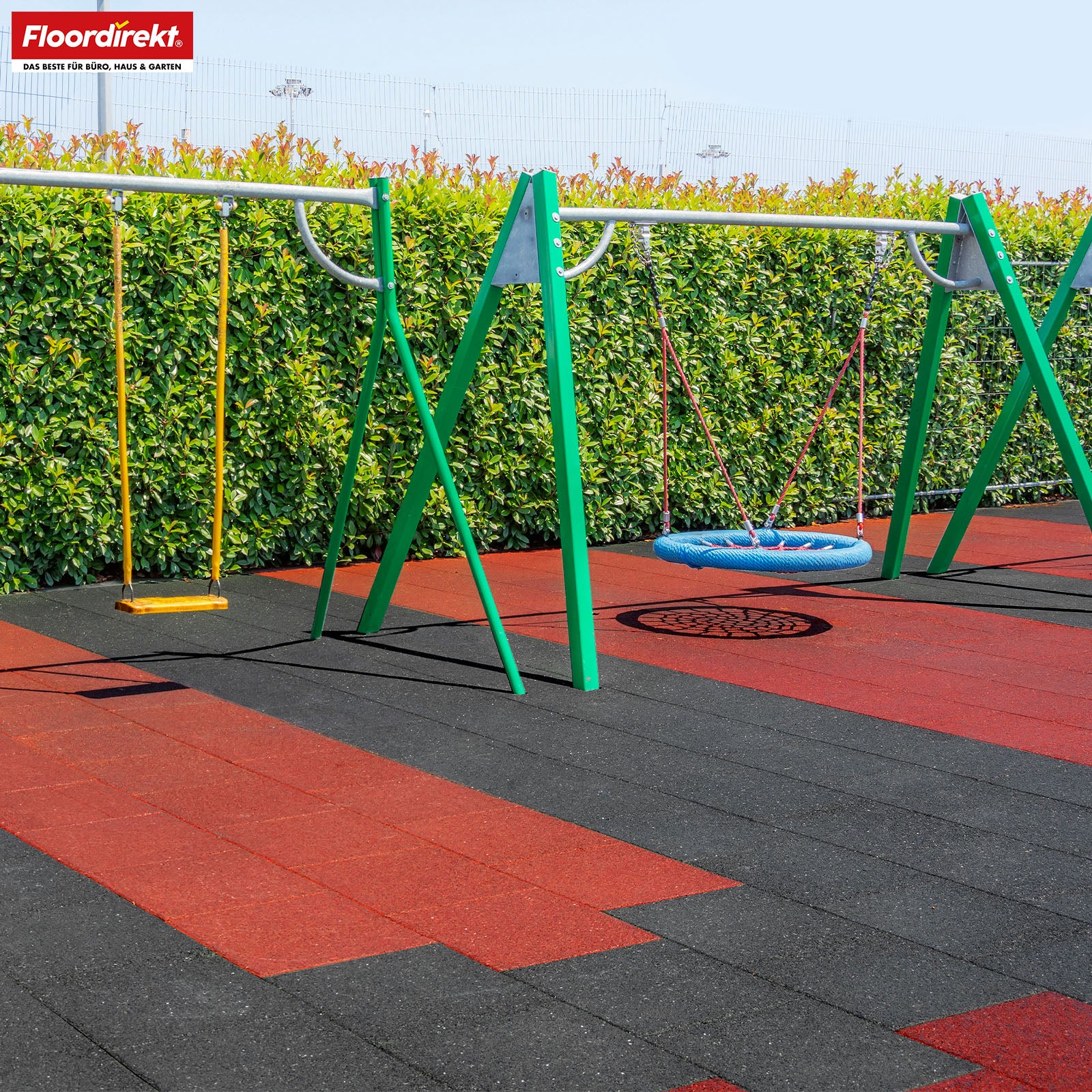 Fallschutzmatte | Play Protect | Universelle & wetterfeste Bodenschutzmatte mit Drainage | In vielen Farben | 50 x 50 cm