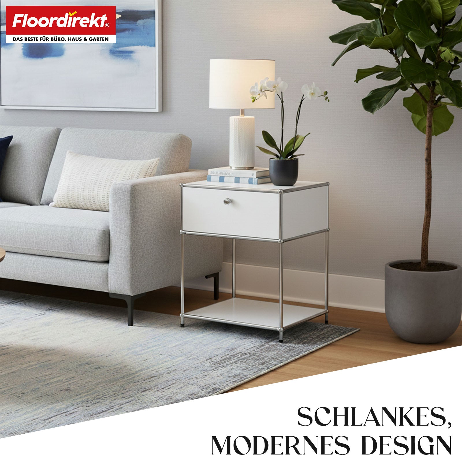 Metallregal | Concept Epure MK-139 | Beistell- & Aufbewahrungsregal mit Schublade & Ablagen | In mehreren Farben erhältlich