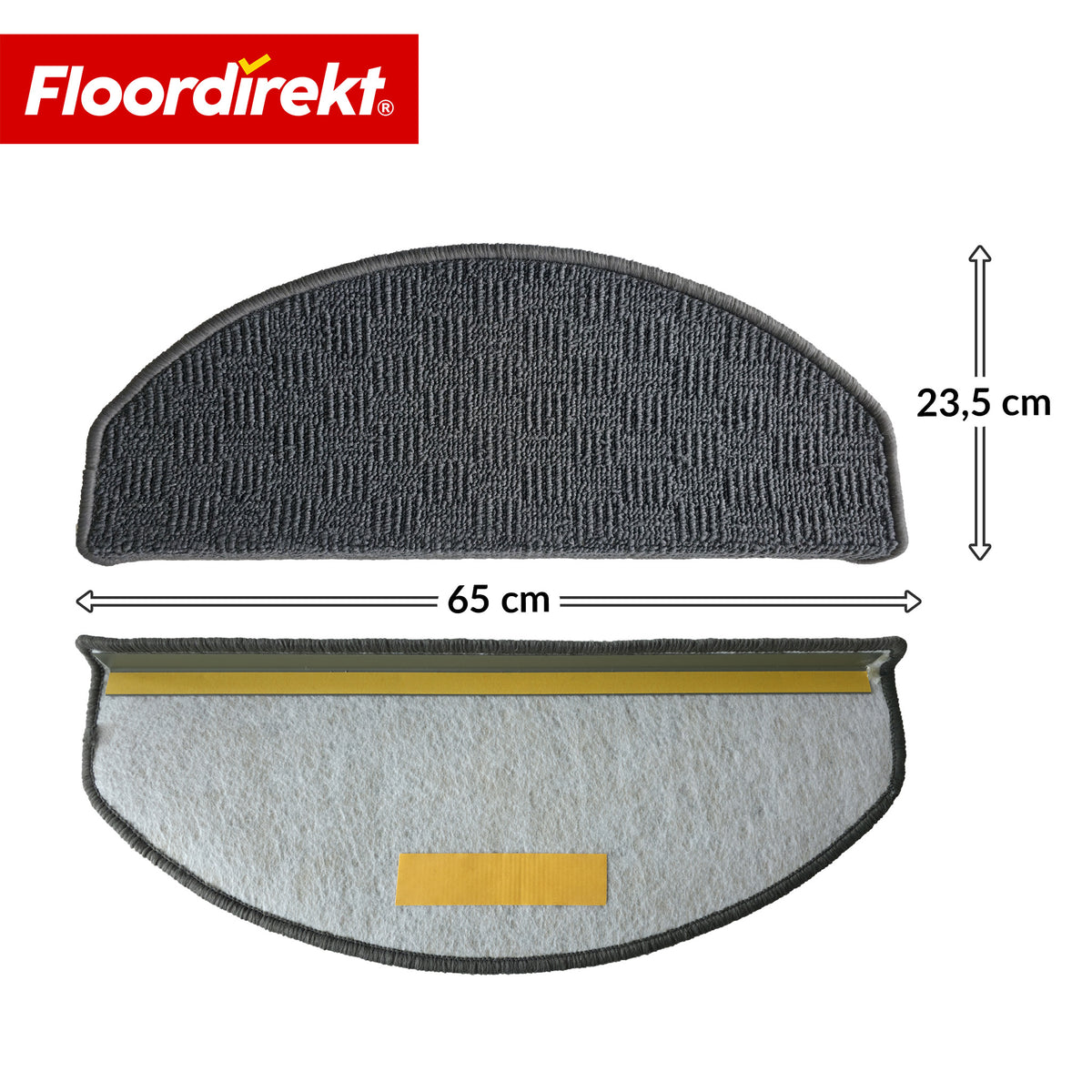 Stufenmatte | Monaco | Rutschhemmende Treppenmatte aus Polypropylen, robust, schalldämmend & pflegeleicht in halbrunder Form
