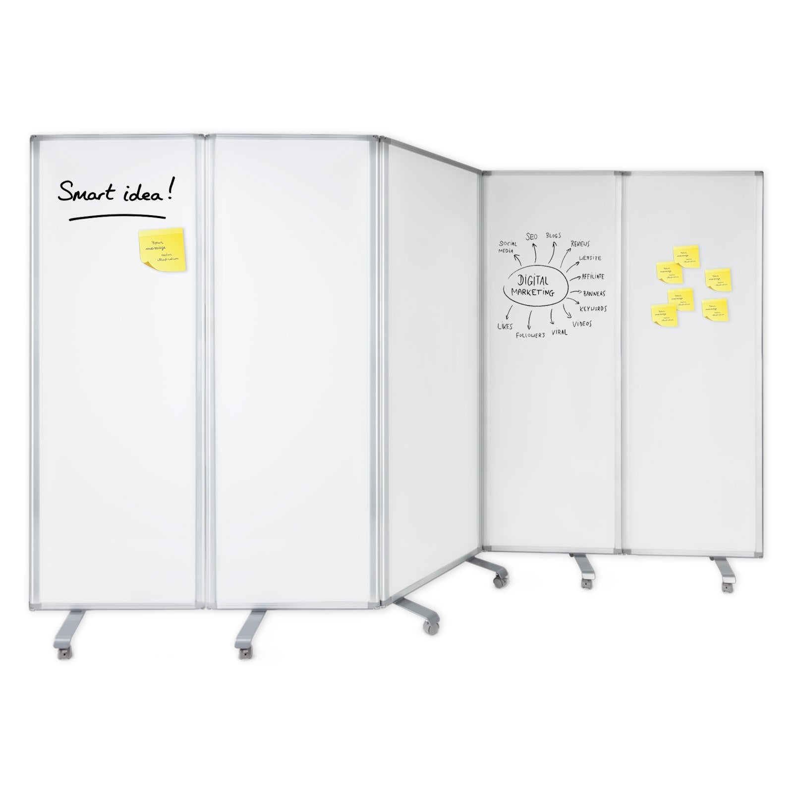 Mobile Trennwand | Whiteboard | Magnetisch