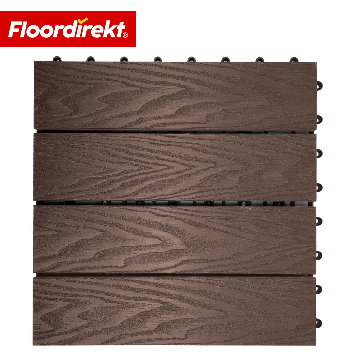 WPC-Terrassenfliese | Noble 3D | Moderne Klickfliese 30 x 30 cm für Balkon & Terrasse