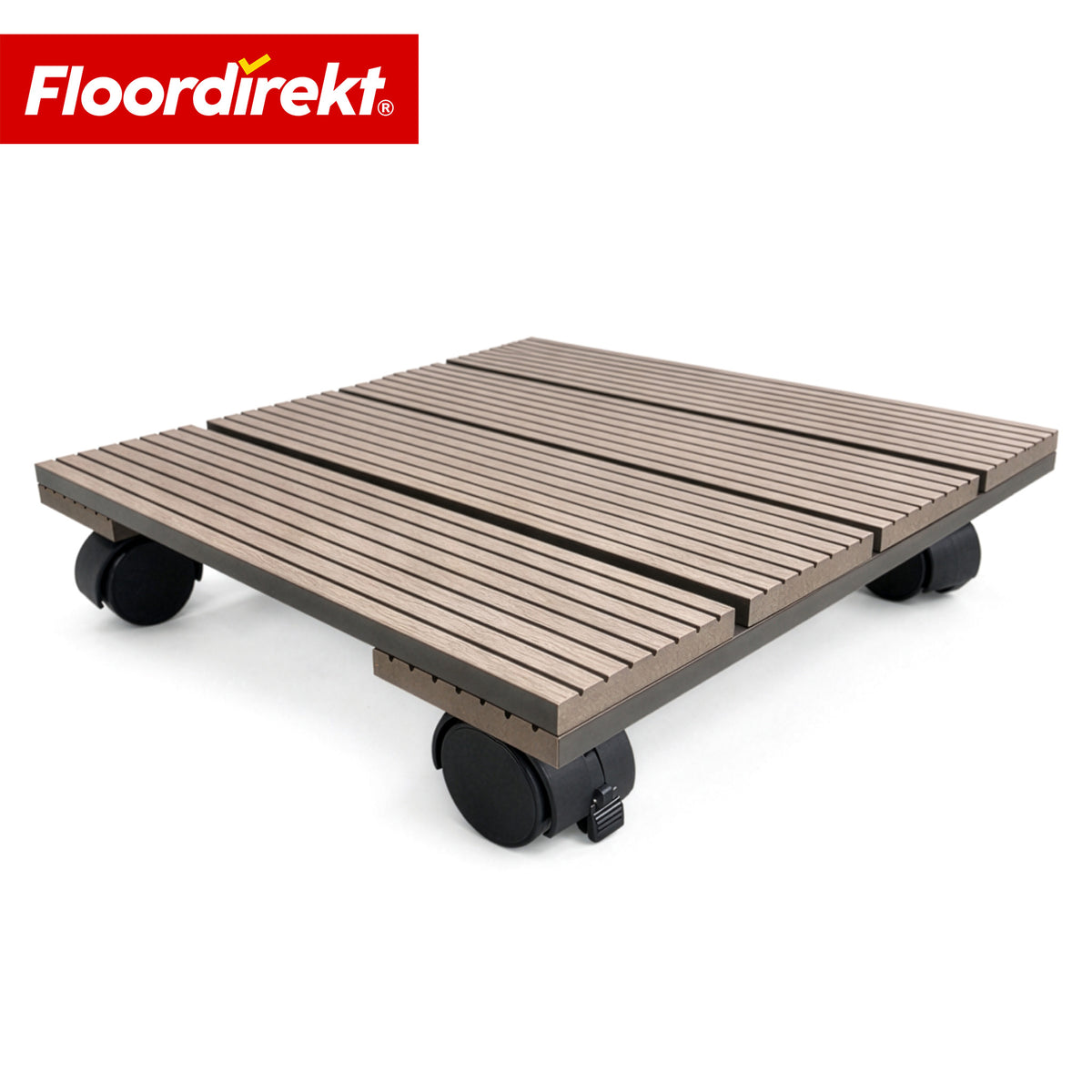 WPC-Pflanzenroller | Marquis | Rolluntersetzer 30 x 30 cm | 360° Lenkrollen mit Bremse | Tragkraft bis 80 kg
