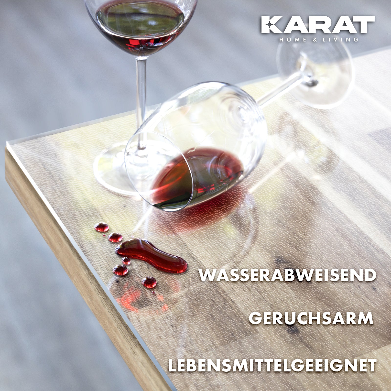 Tischfolie transparent mattiert mit geradem Schnitt | Imperial | Rutschfeste, wasserdichte Schutzfolie für Tische | Individueller Zuschnitt nach Maß