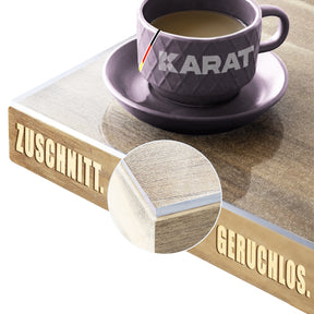 Tischfolie transparent mattiert mit geradem Schnitt | Imperial | Rutschfeste, wasserdichte Schutzfolie für Tische | Individueller Zuschnitt nach Maß