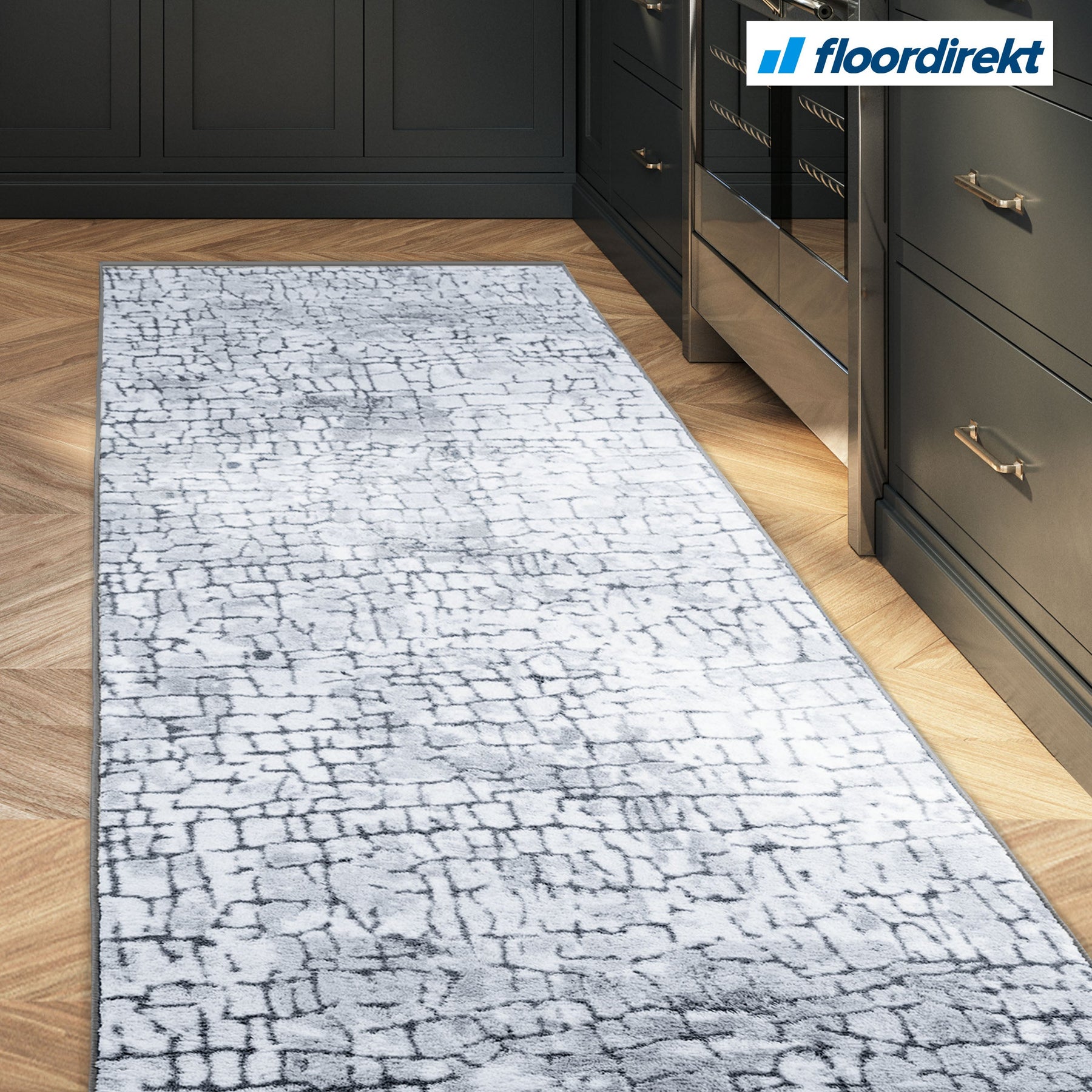 ✂ Teppich-Läufer nach Mass | Aqua | Multi-Läufer | Moderner Wohnteppich