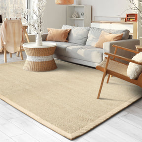 Sisal-Teppich | Mumbai | Naturfaser-Teppich mit Baumwollbordüre | in verschiedenen Größen erhältlich