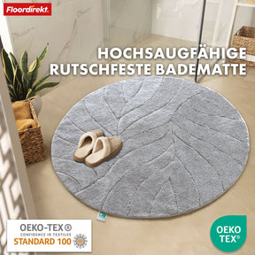 Badematte | Maris | Badteppich in Rund | Weiche Mikrofaser, rutschfest & für Fußbodenheizung geeignet