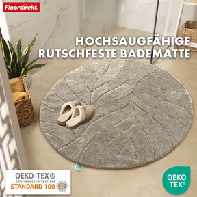 Badematte | Maris | Badteppich in Rund | Weiche Mikrofaser, rutschfest & für Fußbodenheizung geeignet