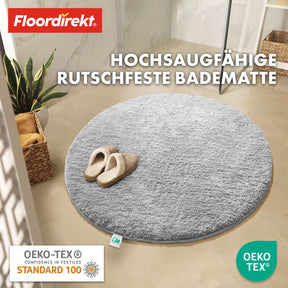 Badematte | Sky | Badteppich in Rund | Dichtes, flauschiges Wohlgefühl für Ihr Zuhause