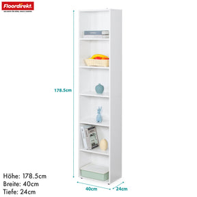 Bücherregal | Maine | Weißes Standregal aus Holz mit 3/4/6 Etagen | Offen & platzsparend für Wohnzimmer, Büro & mehr