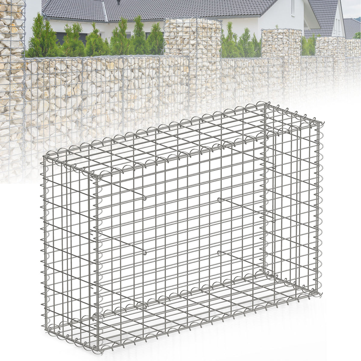Gabionenkorb | Lenox | Verzinkter Stahlkorb für dekorativen Sichtschutz und Gartenprojekte