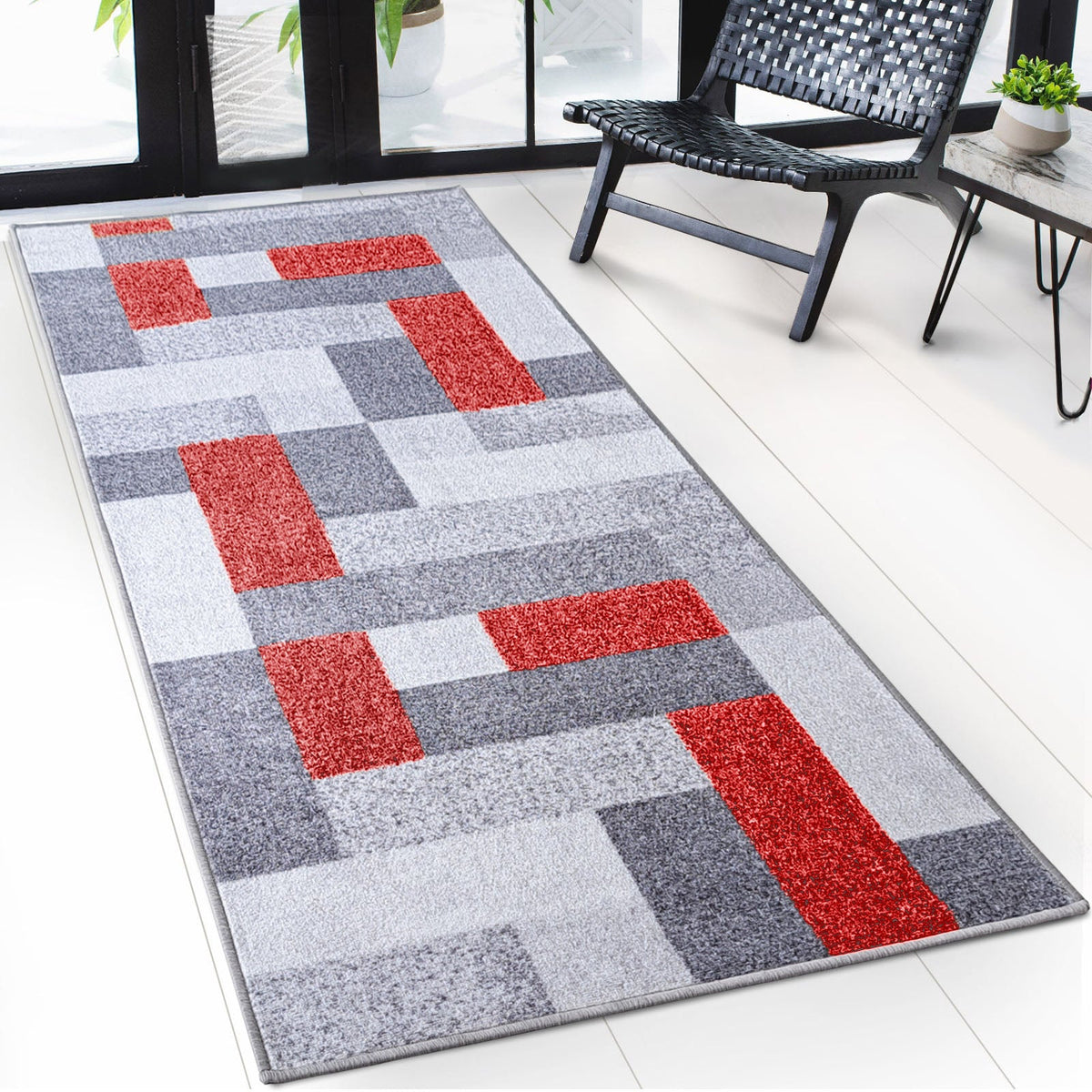 ✂ Teppich-Läufer nach Maß | New York | Rutschhemmend mit Gel-Rücken | Modernes Design in verschiedene Farben
