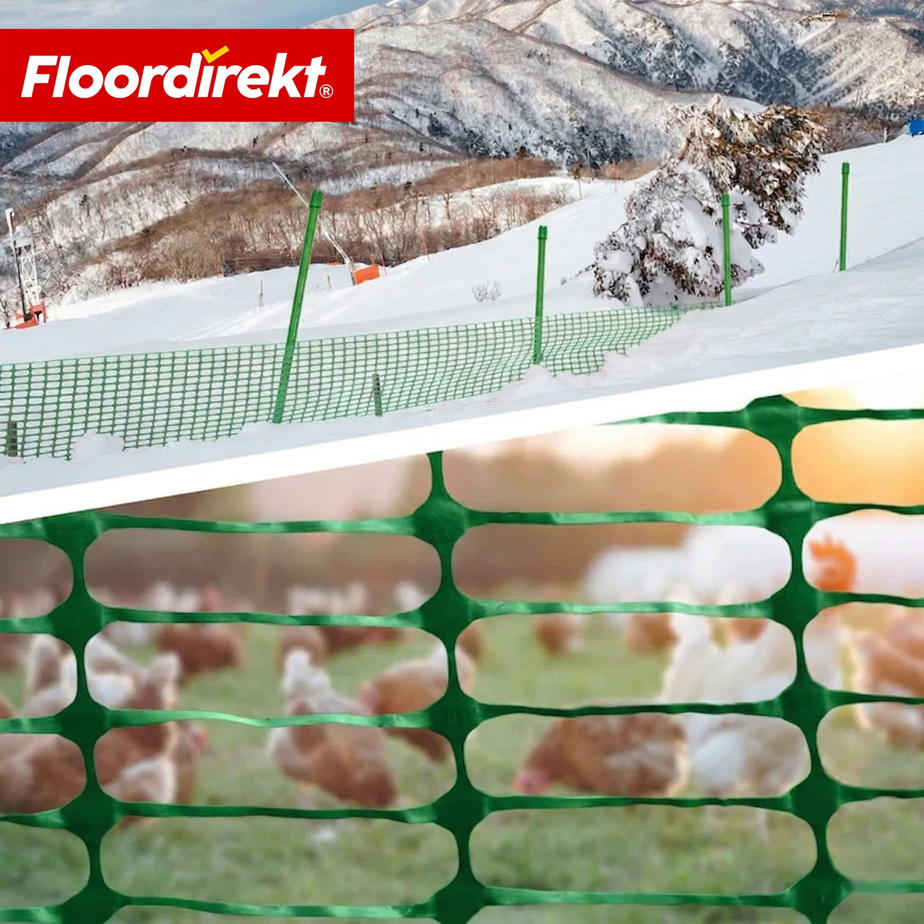 Absperrzaun Chester Set inkl. 20 Zaunpfosten & Kabelbindern | Bauzaunnetz 30 m / 50 m | Garten- & Warnzaun