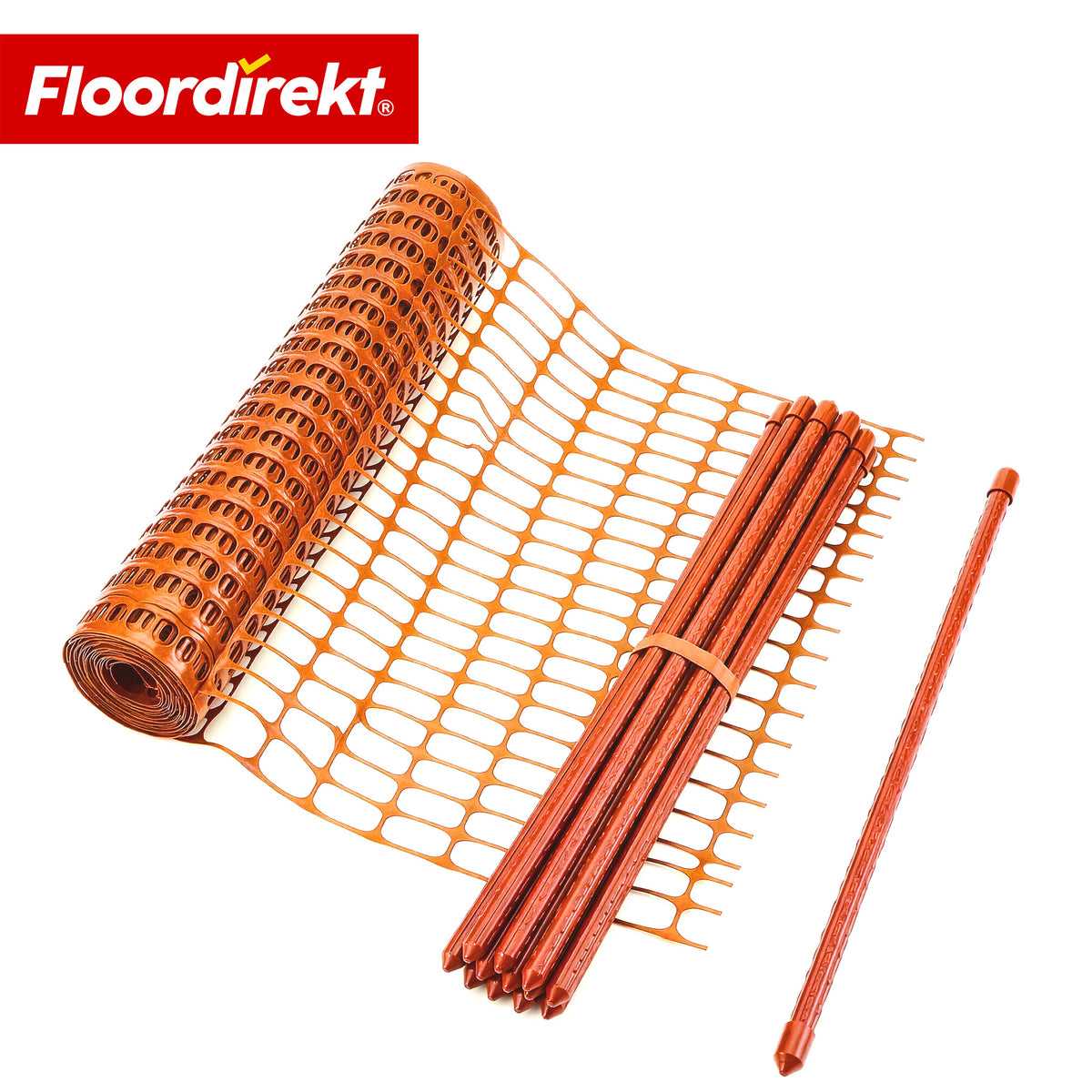 Absperrzaun Chester Set inkl. 20 Zaunpfosten & Kabelbindern | Bauzaunnetz 30 m / 50 m | Garten- & Warnzaun