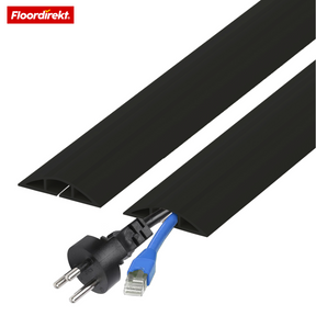Boden-Kabelkanal | Cable Guard | Rutschfester Kabelschutz & Stolperschutz | Flexibel, zuschneidbar & für 2 Kabel bis 8 mm Ø