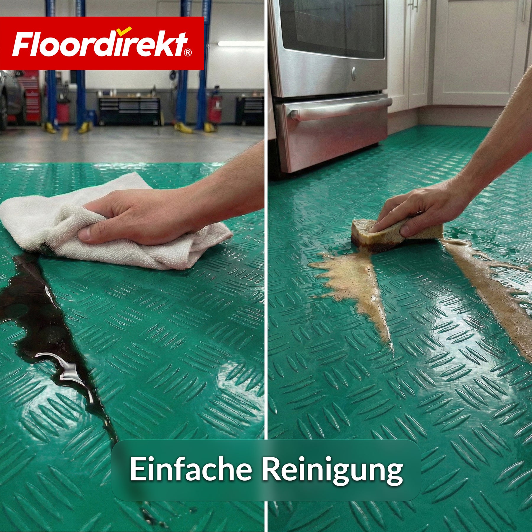 PVC-Bodenbelag | Bullet | Riffelblech-Optik | Rutschfest & Pflegeleicht | Meterware / Zuschnitt nach Maß | 110 cm Breite