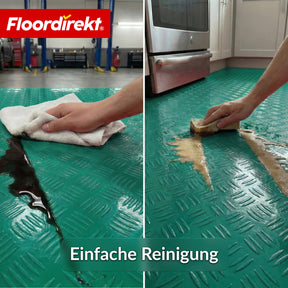 PVC-Bodenbelag | Bullet | Riffelblech-Optik | Rutschfest & Pflegeleicht | Meterware / Zuschnitt nach Maß | 110 cm Breite