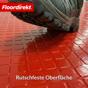 PVC-Bodenbelag | Check Quadra | Quadrat-Optik | Rutschfest & Pflegeleicht | Meterware / Zuschnitt nach Maß | 110 cm Breite