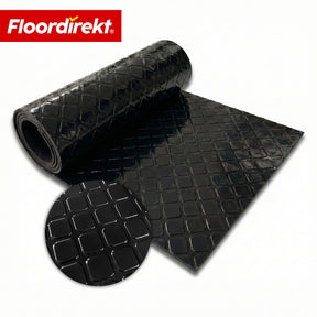 PVC-Bodenbelag | Check Quadra | Quadrat-Optik | Rutschfest & Pflegeleicht | Meterware / Zuschnitt nach Maß | 110 cm Breite