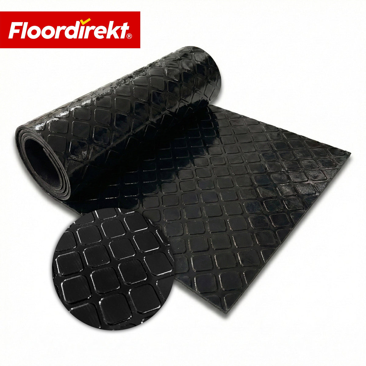 ✂ PVC-Bodenbelag | Check Quadra | Quadrat-Optik | Rutschfest & Pflegeleicht | Meterware / Zuschnitt nach Maß | 110 cm Breite