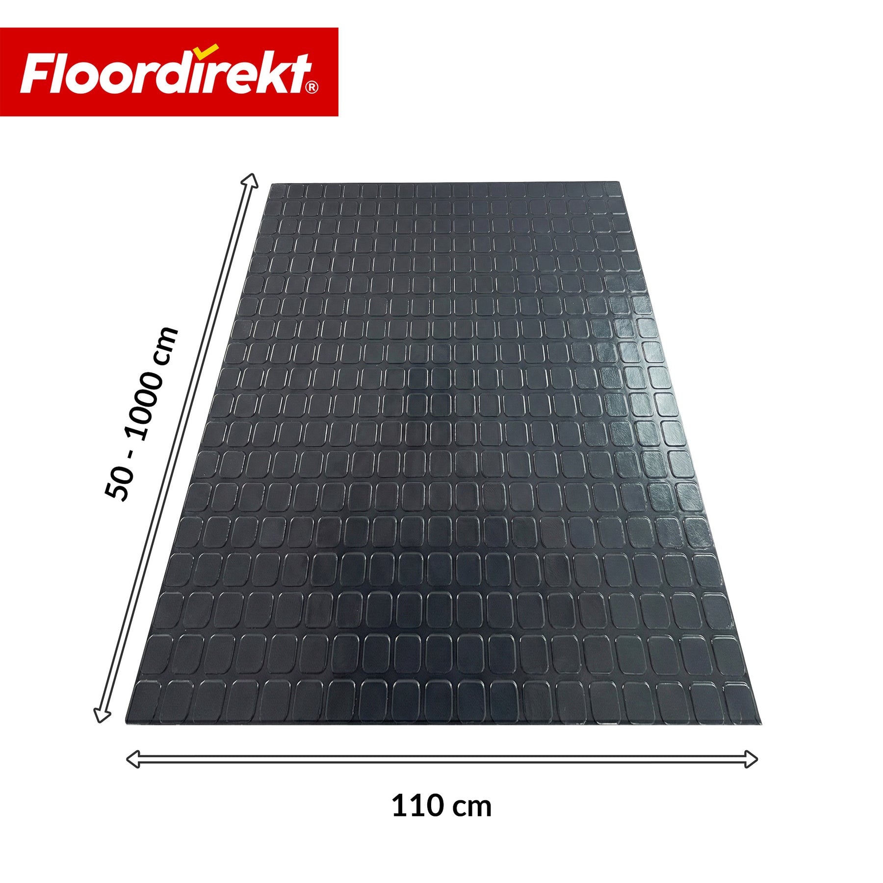 PVC-Bodenbelag | Check Quadra | Quadrat-Optik | Rutschfest & Pflegeleicht | Meterware / Zuschnitt nach Maß | 110 cm Breite