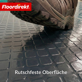 PVC-Bodenbelag | Check Quadra | Quadrat-Optik | Rutschfest & Pflegeleicht | Meterware / Zuschnitt nach Maß | 110 cm Breite