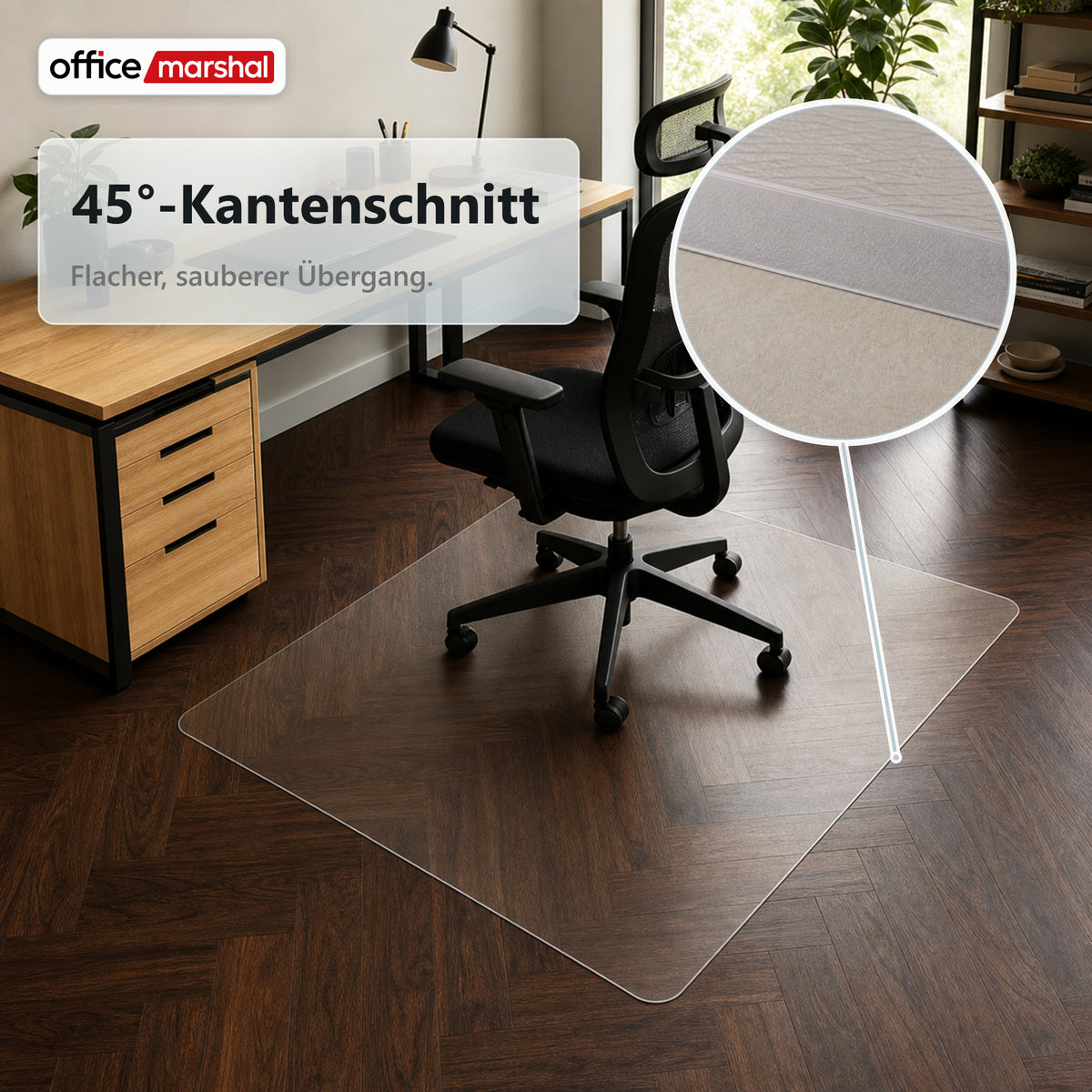 Bodenschutzmatte Floorfit nach Maß | Transparent matt | Für Hartböden, Parkett, Laminat & Vinyl