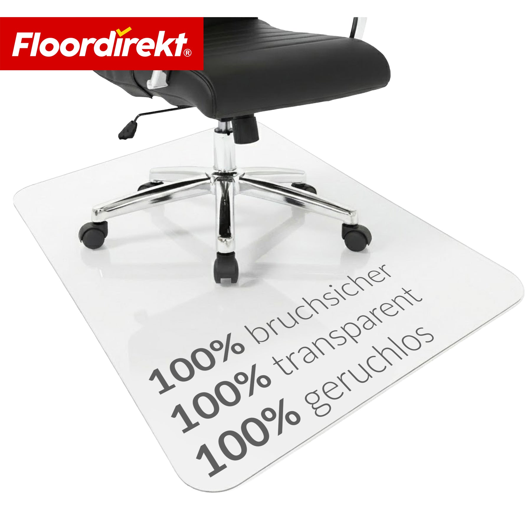 Bodenschutzmatte | Secura | Transparent 80 × 118 cm | 5 mm bruchsichere PVC Bürostuhlunterlage für Parkett, Laminat & Teppich