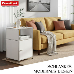 Metallregal | Concept Epure MK-040 | 3-stöckiges Aufbewahrungsregal mit Tür & & Ablageflächen | In mehreren Farben erhältlich