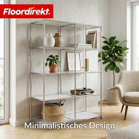 Metallregal | Concept Epure MK-015 | Offenes Standregal mit 5 Ablagen | Bücherregal & Raumteiler Metall