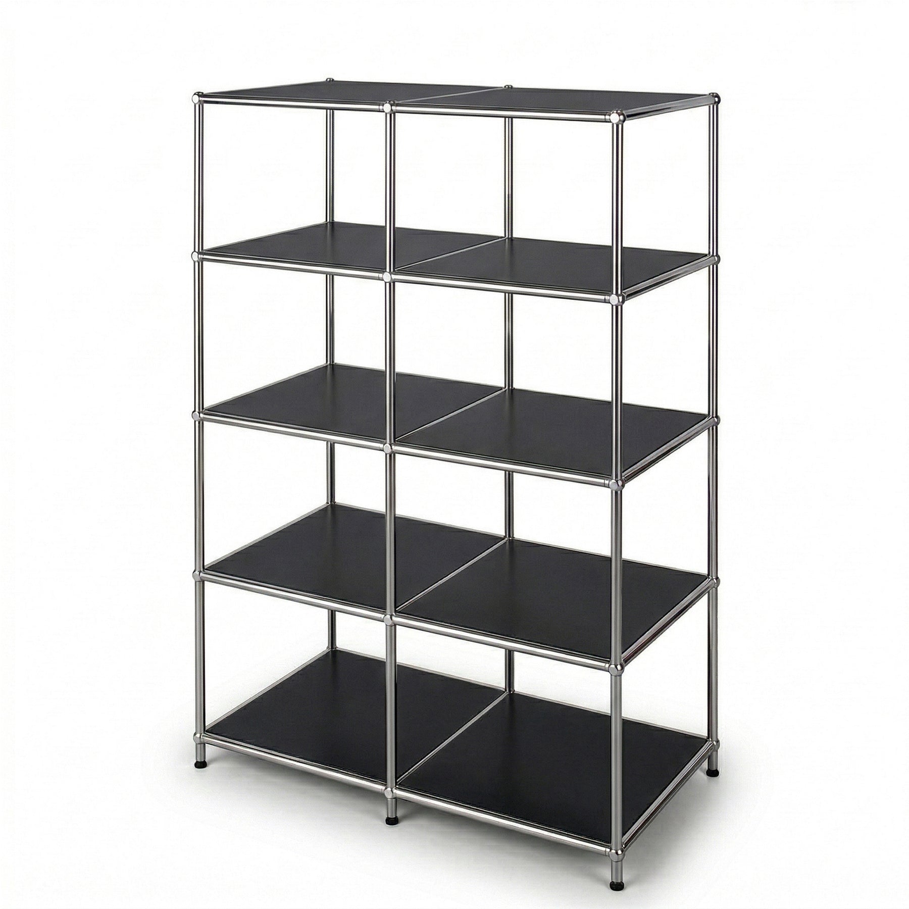 Metallregal | Concept Epure MK-015 | Offenes Standregal mit 5 Ablagen | Bücherregal & Raumteiler Metall